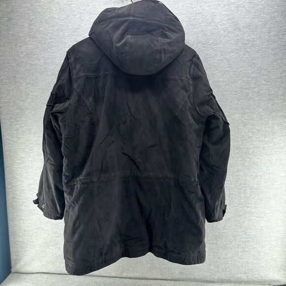 L.L. BEAN - Women's Fleece Lined Primaloft Quilted Hooded Black Coat Size L - Picture 2 of 15